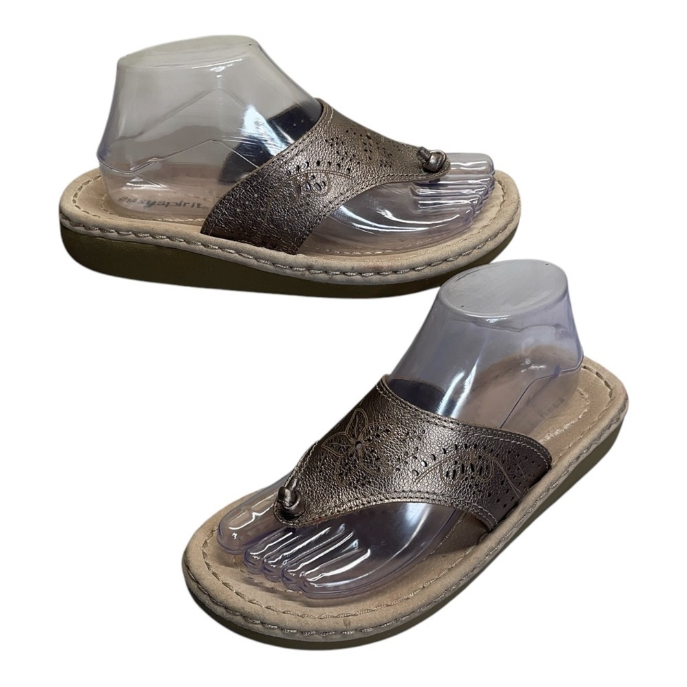 Easy Spirit Dream Big Bronze Leather Slip On Confort Sandals Women’s size 8.5